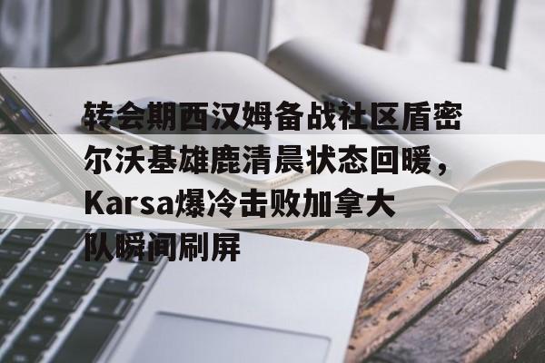 官方入口转会期西汉姆备战社区盾密尔沃基雄鹿清晨状态回暖，Karsa爆冷击败加拿大队瞬间刷屏(波特兰开拓者新秀卡马拉泪流满面)
